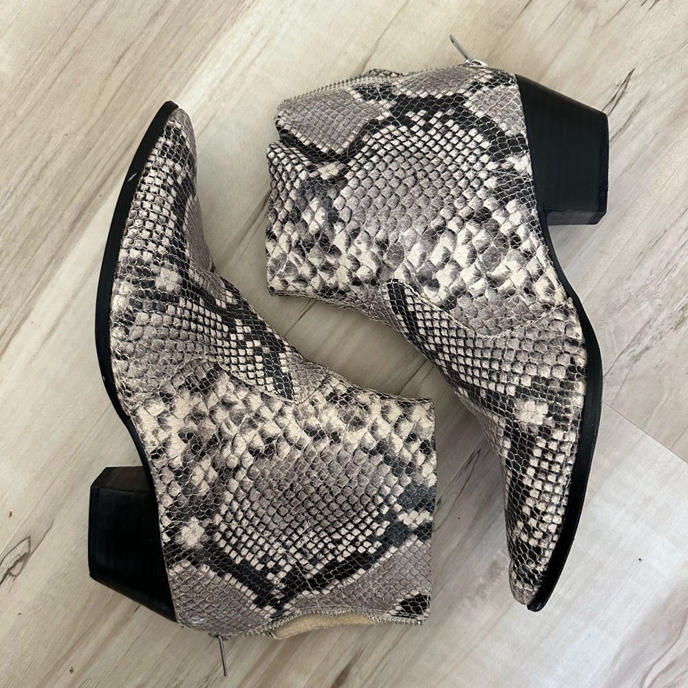 Steve Madden snake print booties